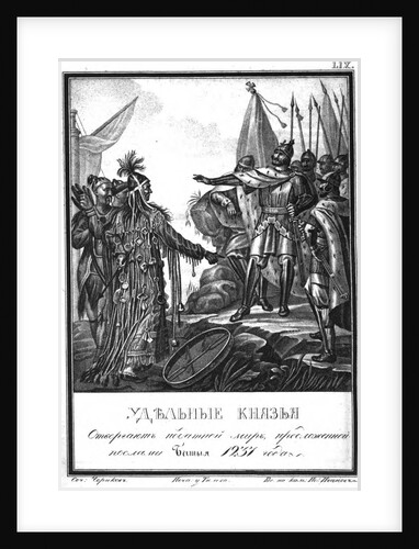 The Russian princes rejects the offer of the Ambassador of Batu Khan. 1237 (From Illustrated Karamz by Boris Artemyevich Chorikov