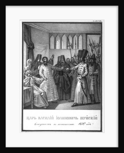 Monastic consecration of Tsar Vasili Ivanovich Shuisky, 1610 (From Illustrated Karamzin), 1836 by Boris Artemyevich Chorikov