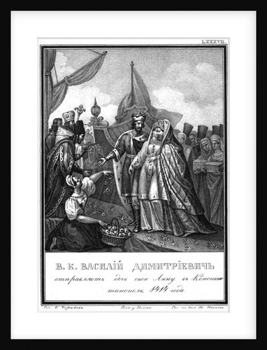 Vasily I of Moscow sends his daughter Anna to Constantinople. 1414 (From Illustrated Karamzin), 18 by Boris Artemyevich Chorikov