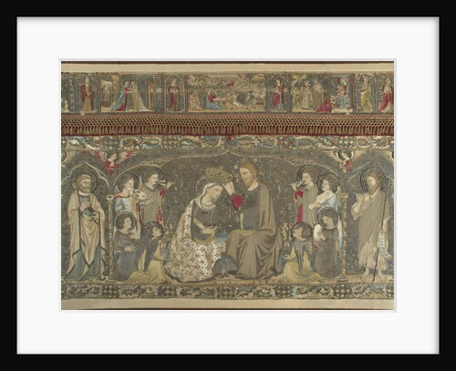 The Coronation of the Virgin between eight Angels and fourteen Saints (Ecclesiastical embroidery), 1 by Jacopo Cambi