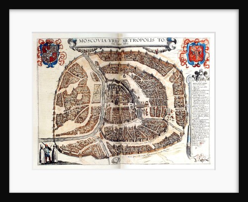 Map of Moscow, 1572 by Frans Hogenberg