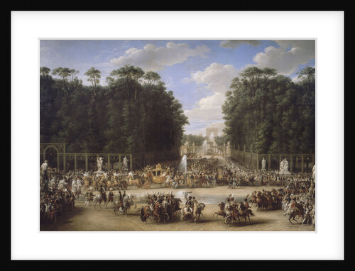 The marriage procession of Napoleon I and Marie-Louise crossing the Jardin des Tuileries on 2nd Apri by Étienne-Barthélémy Garnier