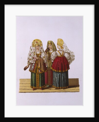 Costumes of Women and Maidens from Tver by Fyodor Grigoryevich Solntsev