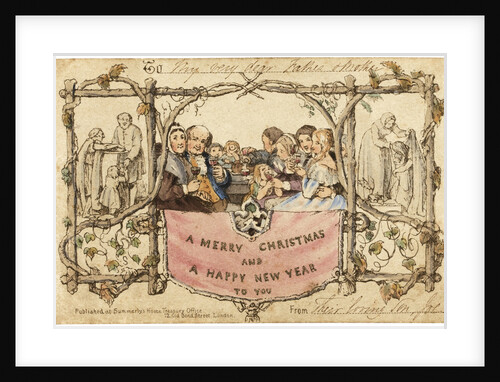 The first Christmas card, 1843 by John Callcott Horsley