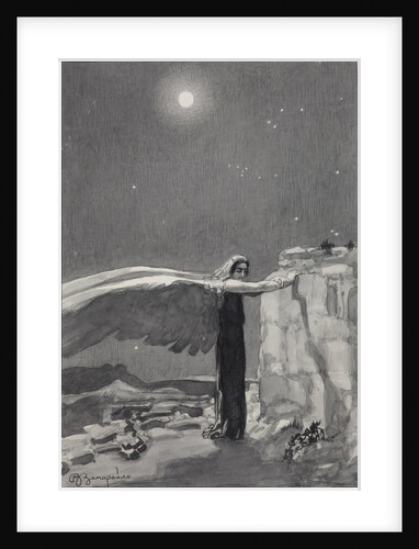 Illustration to the poem The Demon by Mikhail Lermontov, 1913-1914 by Viktor Dmitrievich Zamiraylo