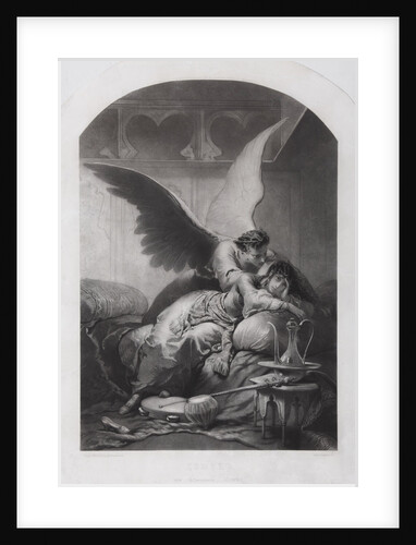 Tamara and Demon. Illustration to the poem The Demon by Mikhail Lermontov, c. 1880 by Mihály Zichy