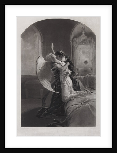 Tamara and Demon. Illustration to the poem The Demon by Mikhail Lermontov, c. 1880 by Mihály Zichy