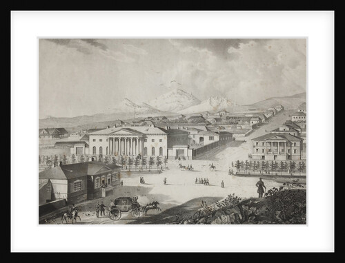View of the hotel and the center of Pyatigorsk, Mid of the 19th century by Karl Petrovich Beggrov