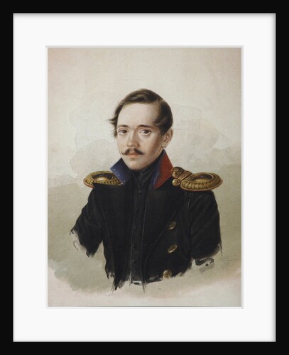 Portrait of the poet Mikhail Lermontov, 1839 by Alexander Ivanovich Klünder
