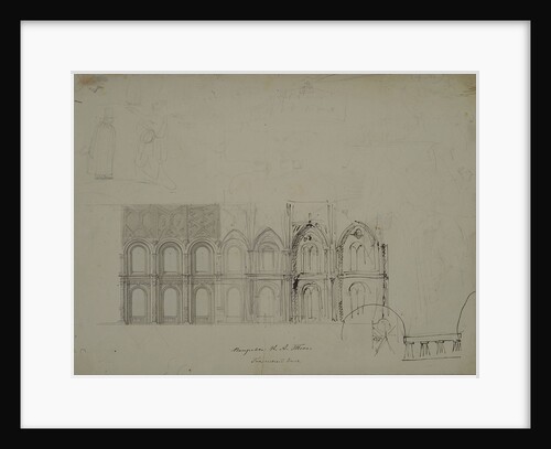 Design of the lateral wall of the Hall of the Order of St. George in the Grand Kremlin Palace, 1838 by Nikolai Leontyevich Benois