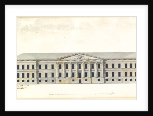 Elevation of the the facade of the Academy of Science in St. Petersburg by Giacomo Antonio Domenico Quarenghi