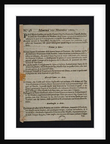 Gazzetta di Mantova - oldest Italian newspaper, 1665 by Historic Object