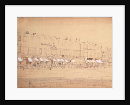 The Demidov Hotel at the Nevsky Prospekt in St. Petersburg, Mid of the 19th century by Ludwig Premazzi