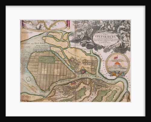 Map of Petersburg (Saint Petersburg master plan), ca. 1718-1719 by Johann Baptist Homann
