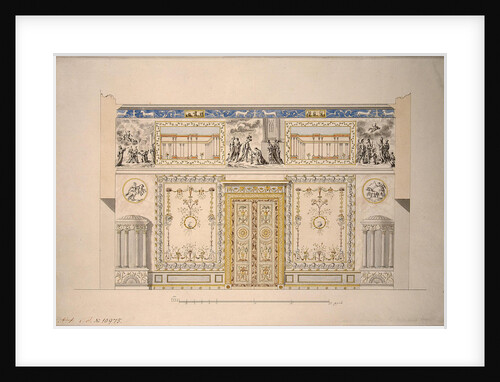 Design for the Lyons Hall (Yellow Drawing-Room) in the Great Palace of Tsarskoye Selo, Early 1780s by Charles Cameron