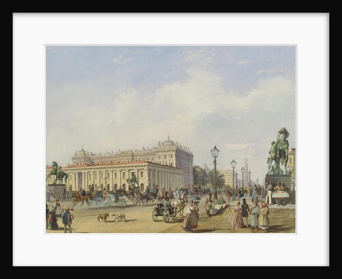 Die Anitschkow-Brücke in Sankt Petersburg, 1847 by Ludwig Franz Karl Bohnstedt