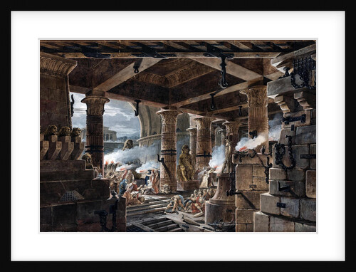 Architectural Fantasy - interior view of an Egyptian temple, 1803 by Jean François Thomas de Thomon