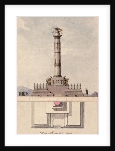 Design of the column commemorating centennial of the Battle of Poltava, 1805 by Jean François Thomas de Thomon
