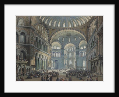 Interior of the Hagia Sophia in Constantinople by Carlo Bossoli