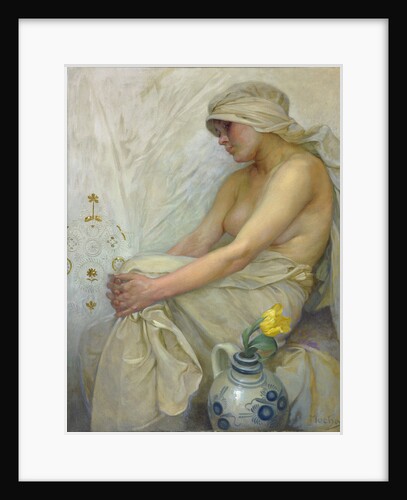 Sitting girl, c. 1914 by Alfons Marie Mucha