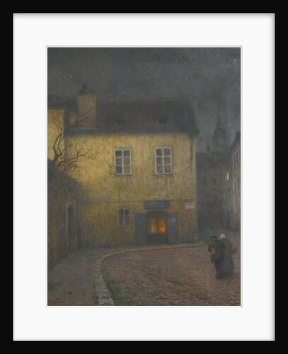 A street corner in Prague, c. 1900 by Jakub Schikaneder