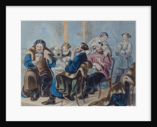 Tea and Sugar. Tea drinking in a tavern, First quarter of 19th century by Rudolf Kasimirovich Zhukovsky