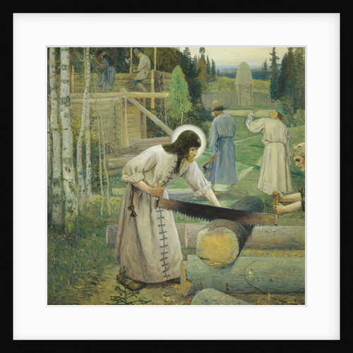Saint Sergius labours (Triptych, Mid part), 1896 by Mikhail Vasilyevich Nesterov