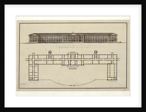 Project of Smolny Institute. The Main Facade and the Ground Floor Plan, 1806-1808 by Giacomo Antonio Domenico Quarenghi