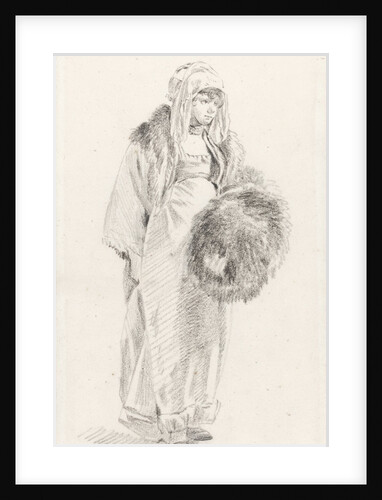 Russian woman with a fur muff, Between 1758 and 1761 by Jean-Baptiste Le Prince