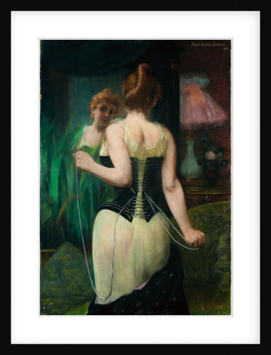 Young Woman Adjusting Her Corset, 1893 by Pierre Carrière-Belleuse