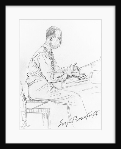 Sergei Prokofiev playing his Piano Concerto No. 3, 1936 by Hilda Wiener