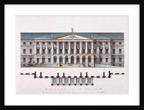 Project of Smolny Institute. The Main Facade and the Ground Floor Plan, 1806-1808 by Giacomo Antonio Domenico Quarenghi