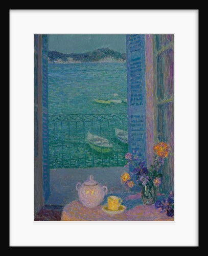 Bunch of flowers at the window, Villefranche-sur-Mer, 1928 by Henri Le Sidaner
