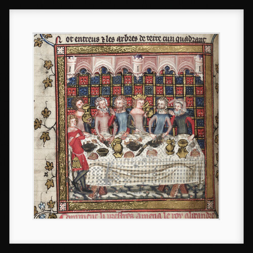 Feasting in Oxford (A cycle of Alexander romances), ca 1400 by Anonymous