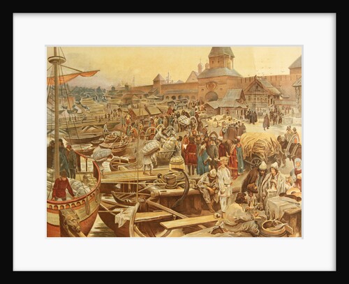 Novgorod Harbor, 1907 by Klavdi Vasilyevich Lebedev