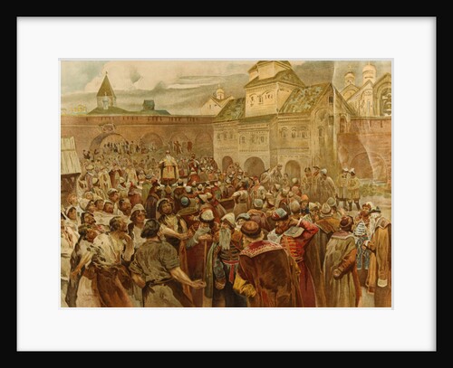 The Veche in the republic of Novgorod, 1907 by Klavdi Vasilyevich Lebedev