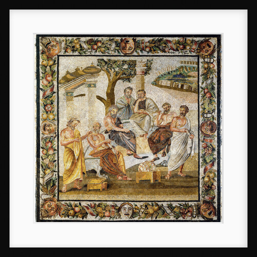 Platonic Academy. Mosaic from Pompeii, 1st century BC by Classical Antiquities