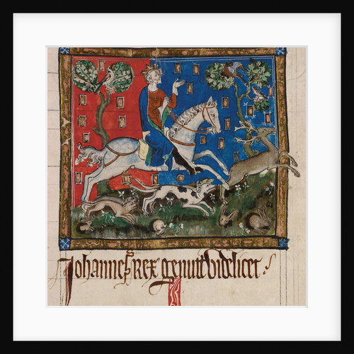King John hunting on horseback, 14th century by Anonymous