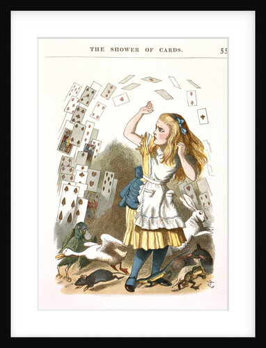 The Shower of Cards. Illustration for Alice in Wonderland by L. Carroll, 1890 by Sir John Tenniel