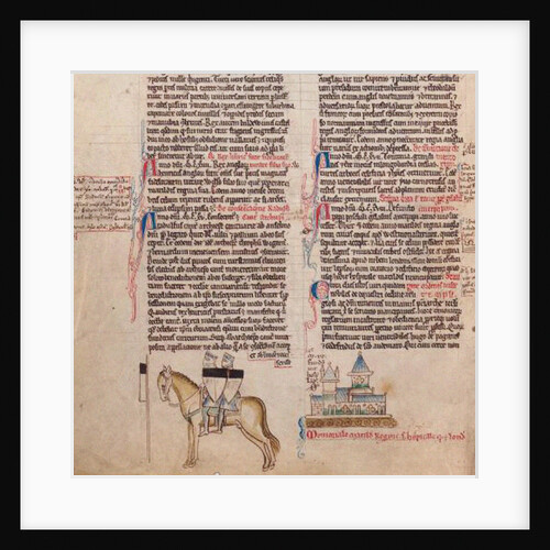 Two Templars on one horse (From Chronica maiora I by Matthew Paris), 13th century by Matthew Paris