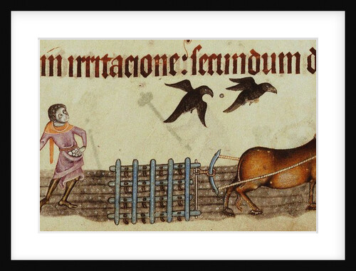 Peasants ploughing by Anonymous