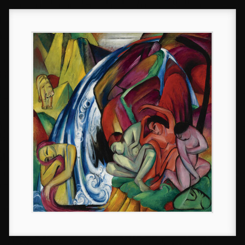 The waterfall (Women under a waterfall), 1912 by Franz Marc