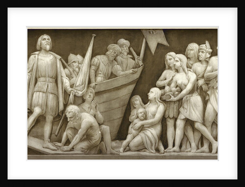 Landing of Christopher Columbus (The frieze in the Rotunda of the United States Capitol), 1860-1873 by Constantino Brumidi