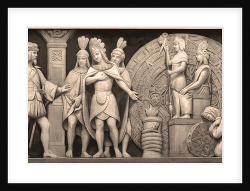 Cortez and Montezuma at Mexican Temple (The frieze in the Rotunda of the United States Capitol), 186 by Constantino Brumidi