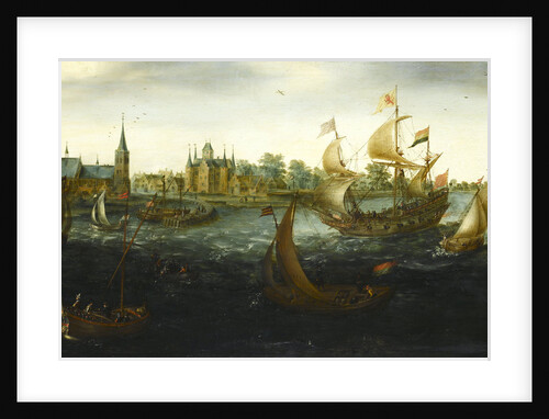 The Eendracht before IJsselmonde, 1618 by (Aert van Antum) Aert Anthonisz.