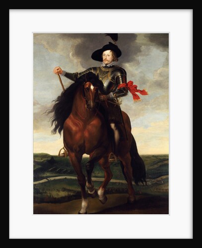 Equestrian portrait of Crown Prince Wladyslaw Vasa with the Battle of Khotyn in the background, ca 1 by Peter Paul Rubens