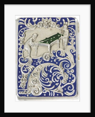 Cigarette case with two satyrs playing Russian billiard, 1884 by Russian master