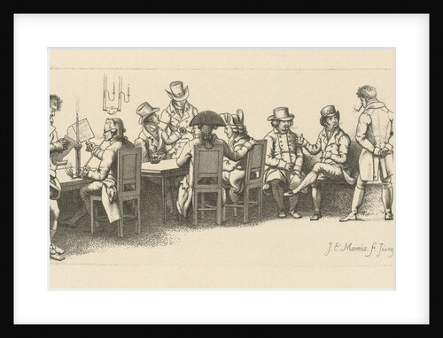 Men in a coffee house with a Billiard room, 1814 by Jacob Ernst Marcus