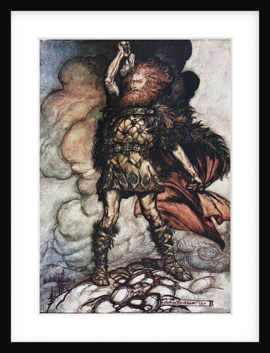 Donner, your lord, summons his hosts! Illustration for The Rhinegold and The Valkyrie by Richard W by Arthur Rackham