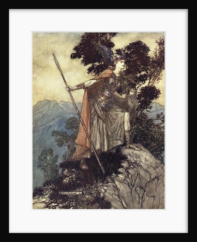 Brunhilde. Illustration for The Rhinegold and The Valkyrie by Richard Wagner, 1910 by Arthur Rackham